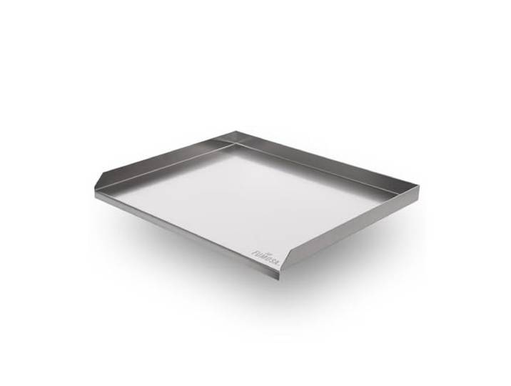 FUMOSA »IMPASTO« Edelstahl-Arbeitsplatte für Teig, inkl. Silikon-Antirutschmatte, 5 Größen, Aufkantung optional Schneidebrett Teigbrett Knetbrett Hackbrett (60 x 50 cm (mit 3x Aufkantung))