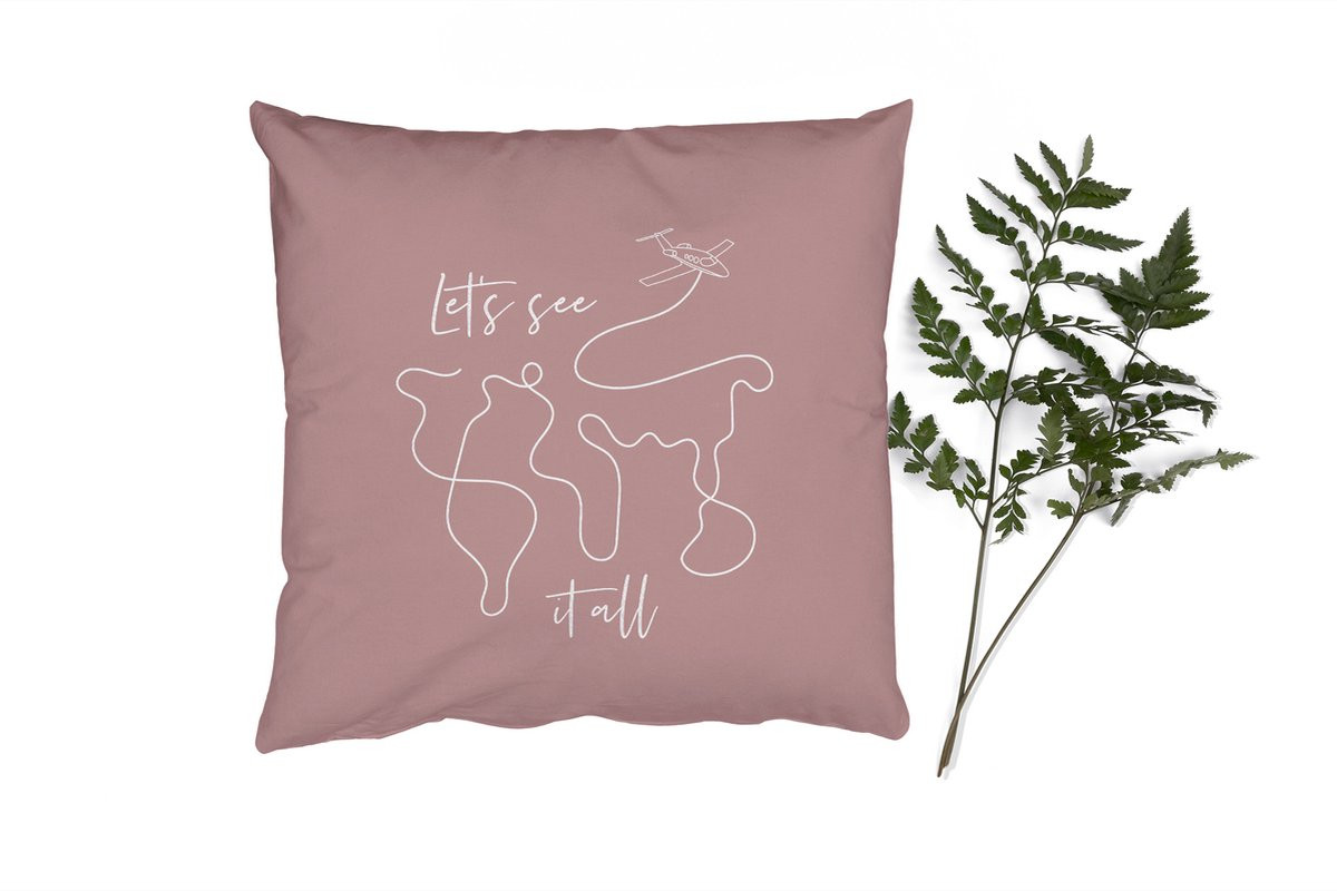 PillowMonkey Sierenkussen met Quote Let's see it all - 45 x 45 cm