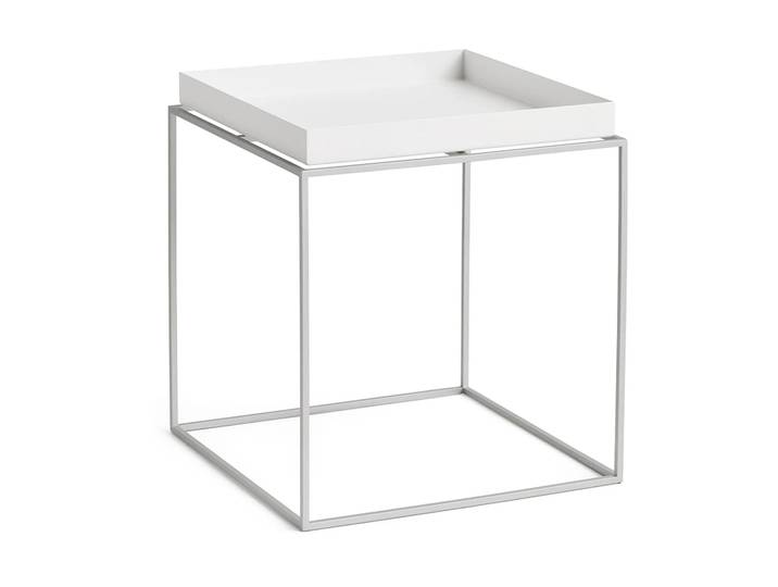 HAY Tray Table mittelhoher Beistelltisch White-Silikon grau, 40x40x44 cm