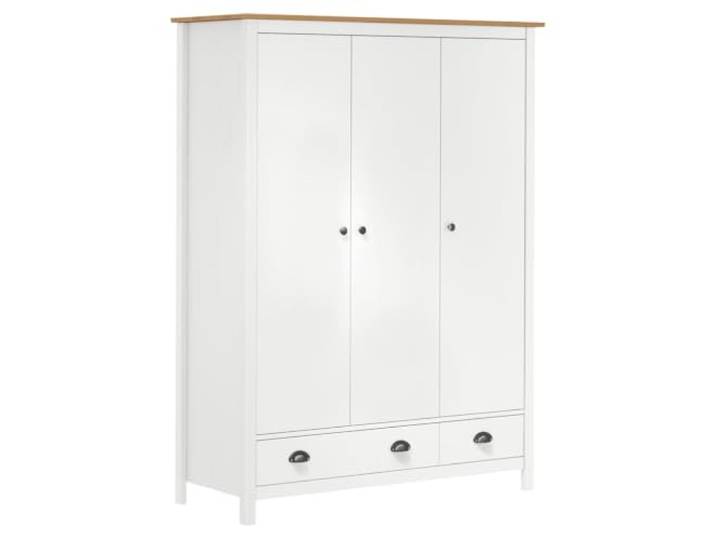 HNSMFPRE Kleiderschrank, 3 Türen, 127 x 50 x 170 cm, massives Kiefernholz 2 Schubladen, 5 Einlegeböden, Kleiderschrank, stabiles Kiefernholz, Trockenreinigung, Schlafzimmer