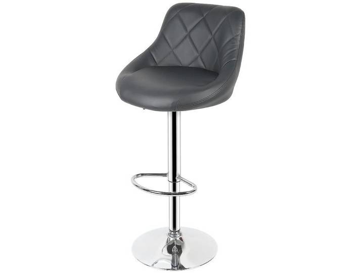 Tabourets de Bar/Chaise de Bar Chaise Lounge avec Dossier - YYIXING - Lot de 6 - Métal - Gris