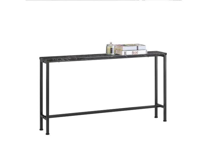 SoBuy Konsolentisch Schwarz, Holzwerkstoff, Metall, 120x65x20 cm, Wohnzimmer, Wohnzimmertische, Konsolentische