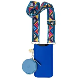 Iphoria Universal Necklace Sleeve Case Blue with Coin Wallet and Ethno Strap, Handykette, Blau