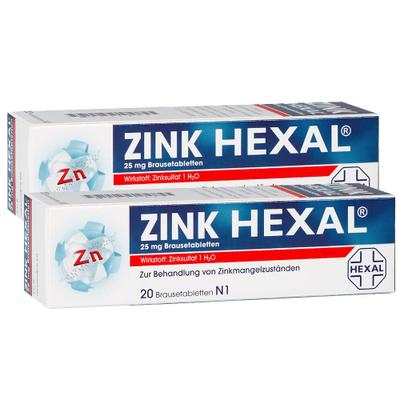 Zink Hexal Brausetabletten Doppelpack 2x20 St