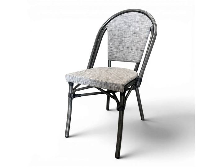 Chaise de terrasse LAZARE - Textilène Gris