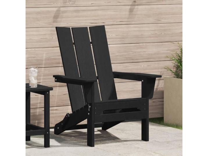 Moderne Chaise Adirondack pliante Noire 74 5x80 5x90 cm HDPE @FR(353148)