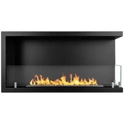 Divina Fire Eingebauter Eckkamin mit Bioethanol, Eckkamin 90x45 SUTRI 90 DX