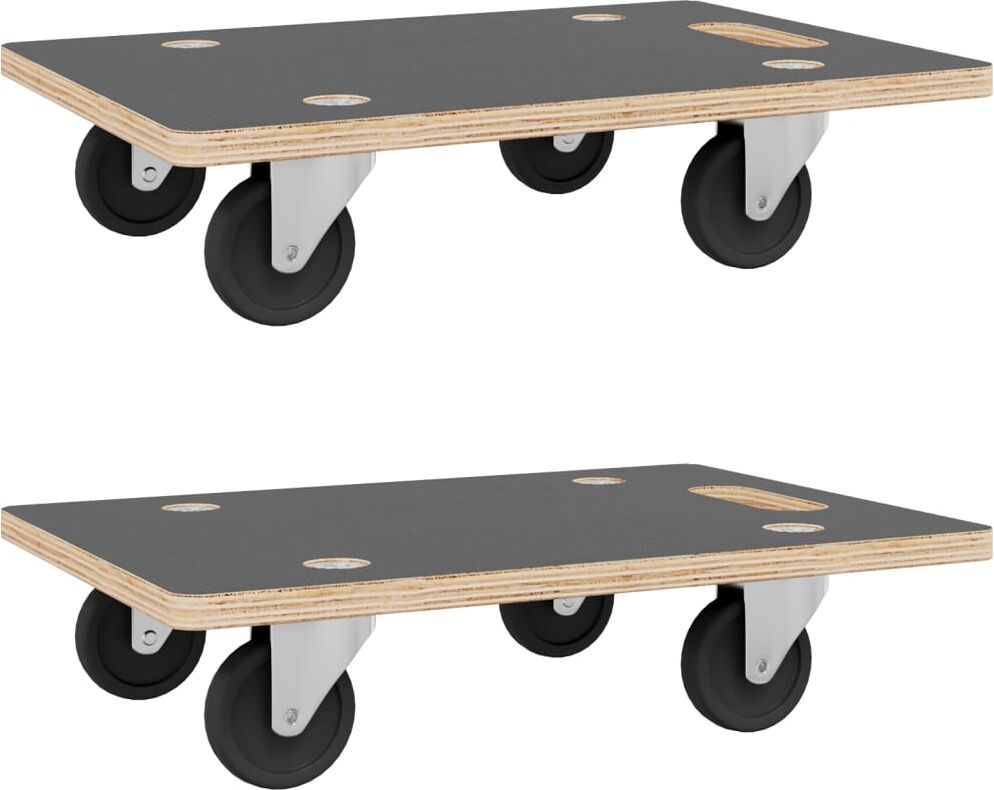 vidaXL Chariots de transport 2 pcs rectangulaire 60x40x11,5 cm 250 kg