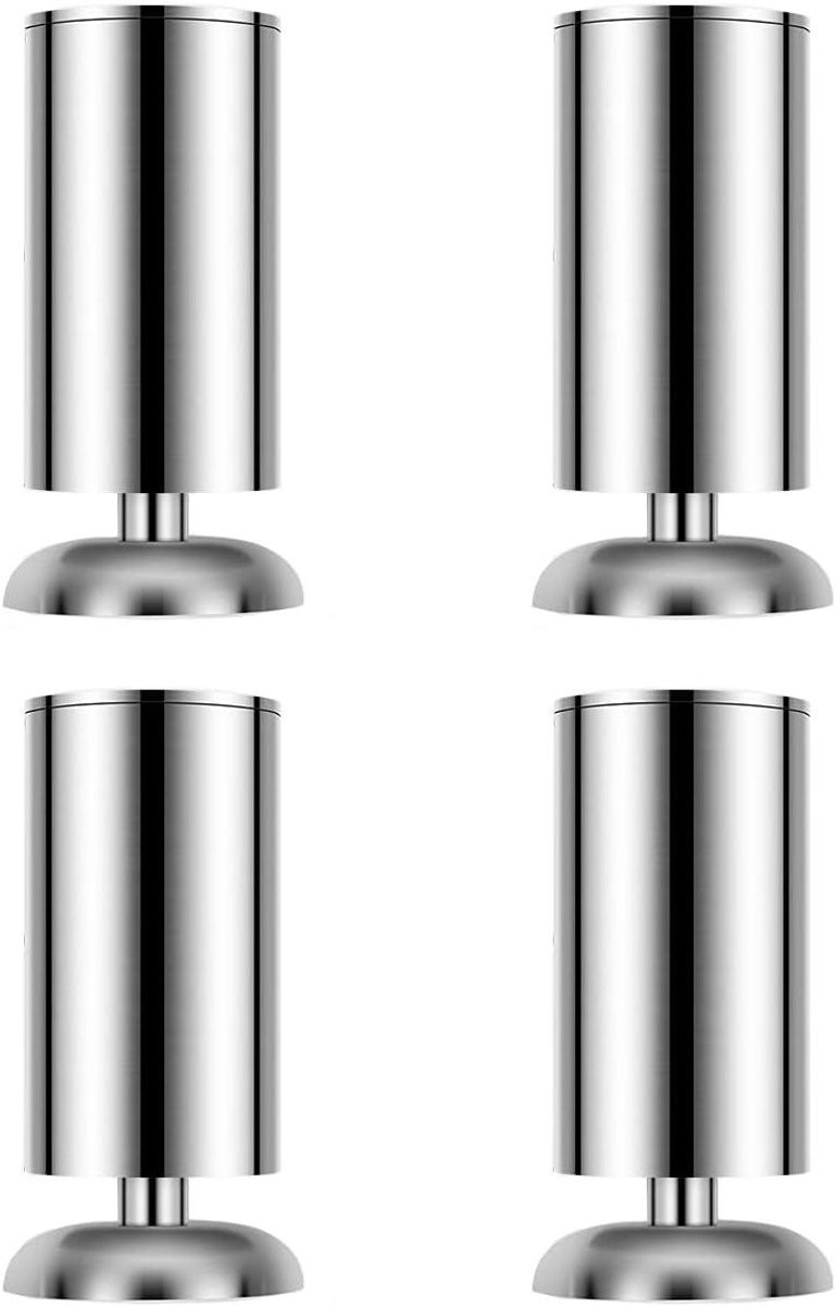 Set van 4 roestvrijstalen meubelpoten inclusief rubberen matten, 50x80mm