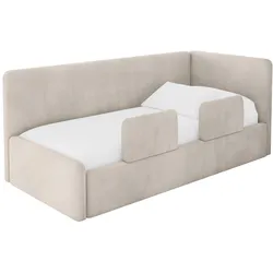 EINZELLBETT Jugendbett mit Bettkasten, Links - NORY 80x200 Beige