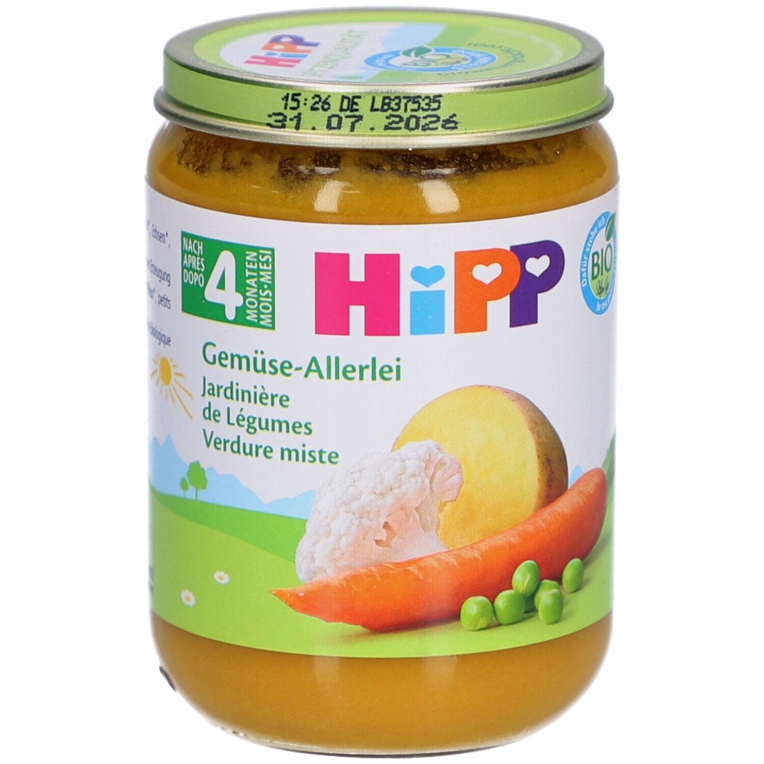 HiPP Gemüse-Allerlei, ab dem 4. Monat x4 4x190 g Brei