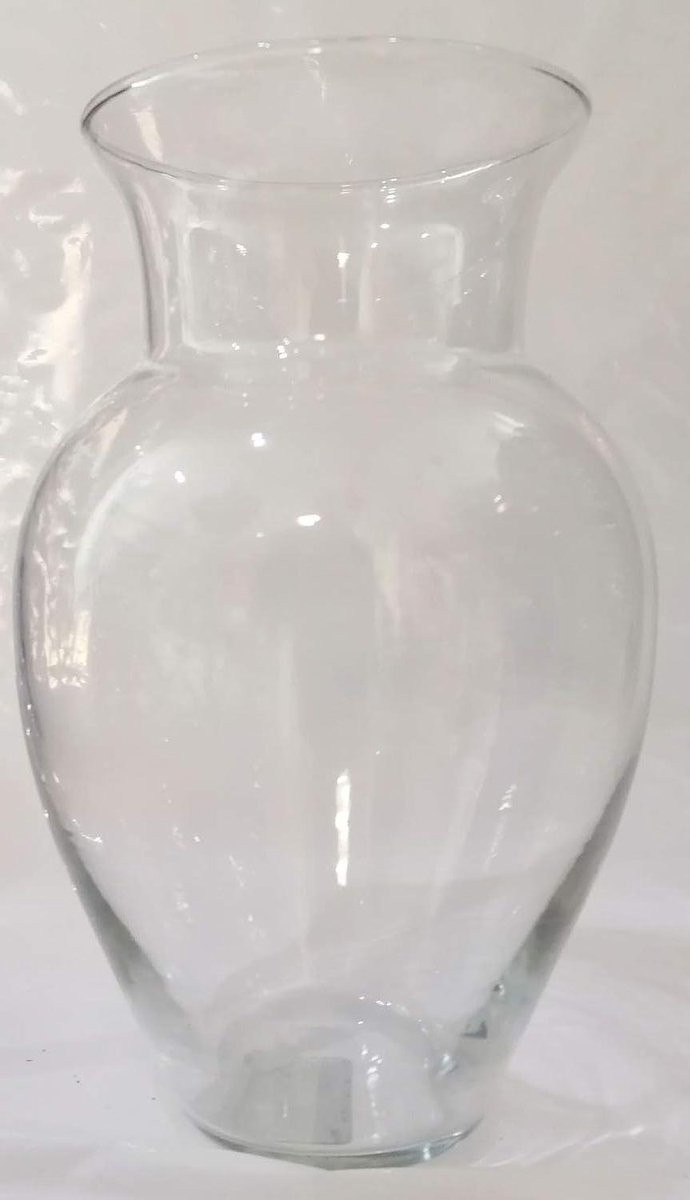 Mondgeblazen kristallen glazen vaas voor decoratie, Hoogte: 25 cm, Helder glas