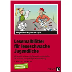 Lesemalblätter für leseschwache Jugendliche, Schulbücher von Christa Miller, Susanne Krauth