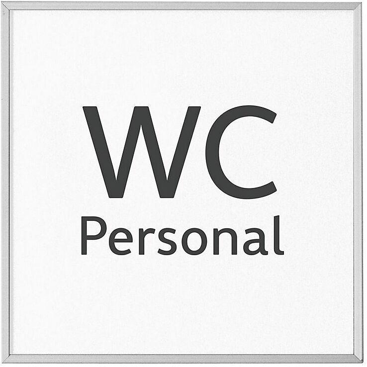 kaiserkraft MADRID Silver Line™ Türschild, Piktogramm HxB 120 x 120 mm, WC Personal