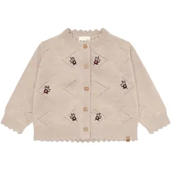 MINYMO Strickjacke Ajour Blumen, beige, 86