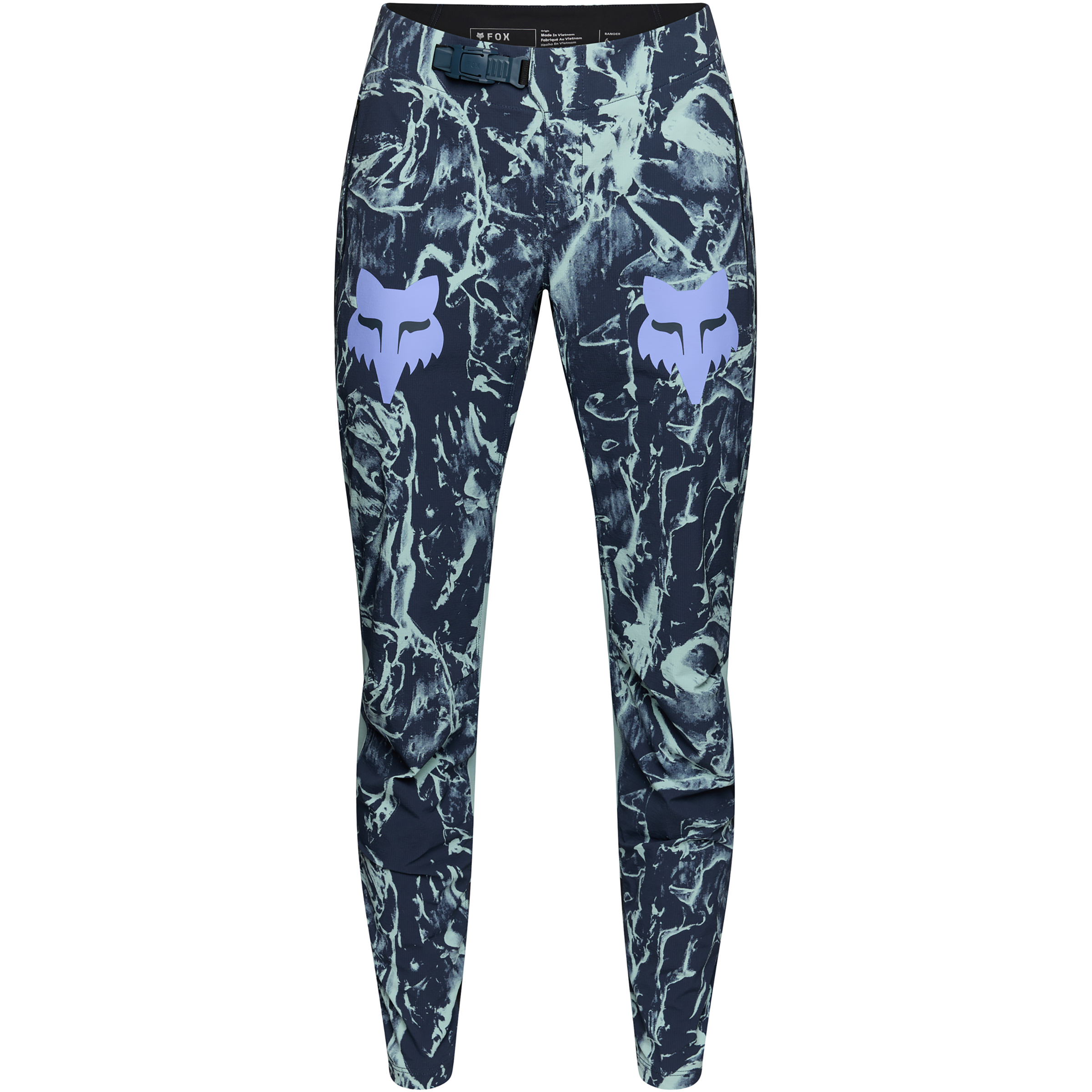 Fox Ranger Image Print MTB Hose lang Damen Fahrradhose blau Größe M Mountainbike Wasserabweisend