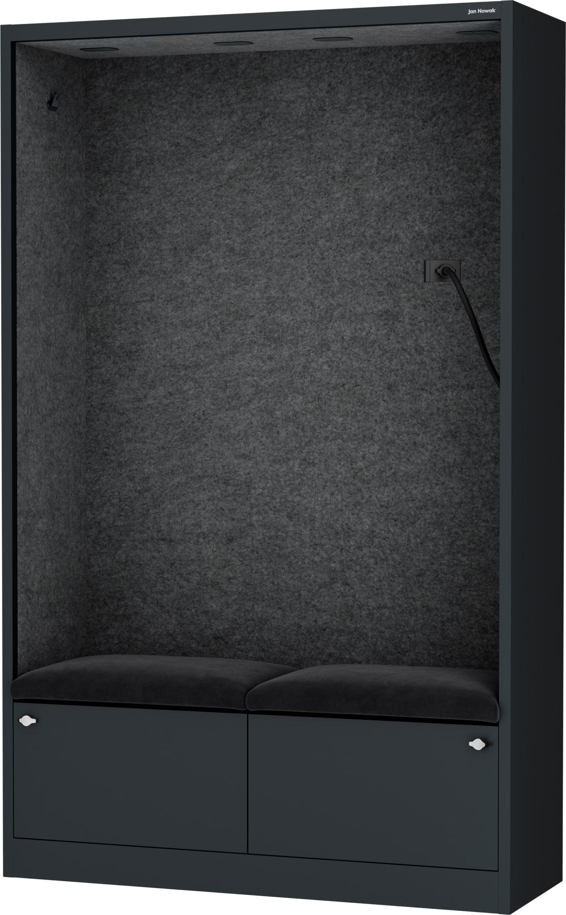 JAN NOWAK Akustikkabine Telefonkabine Meetingkabine SALLY MentalBox Dark Graphite 115 cm