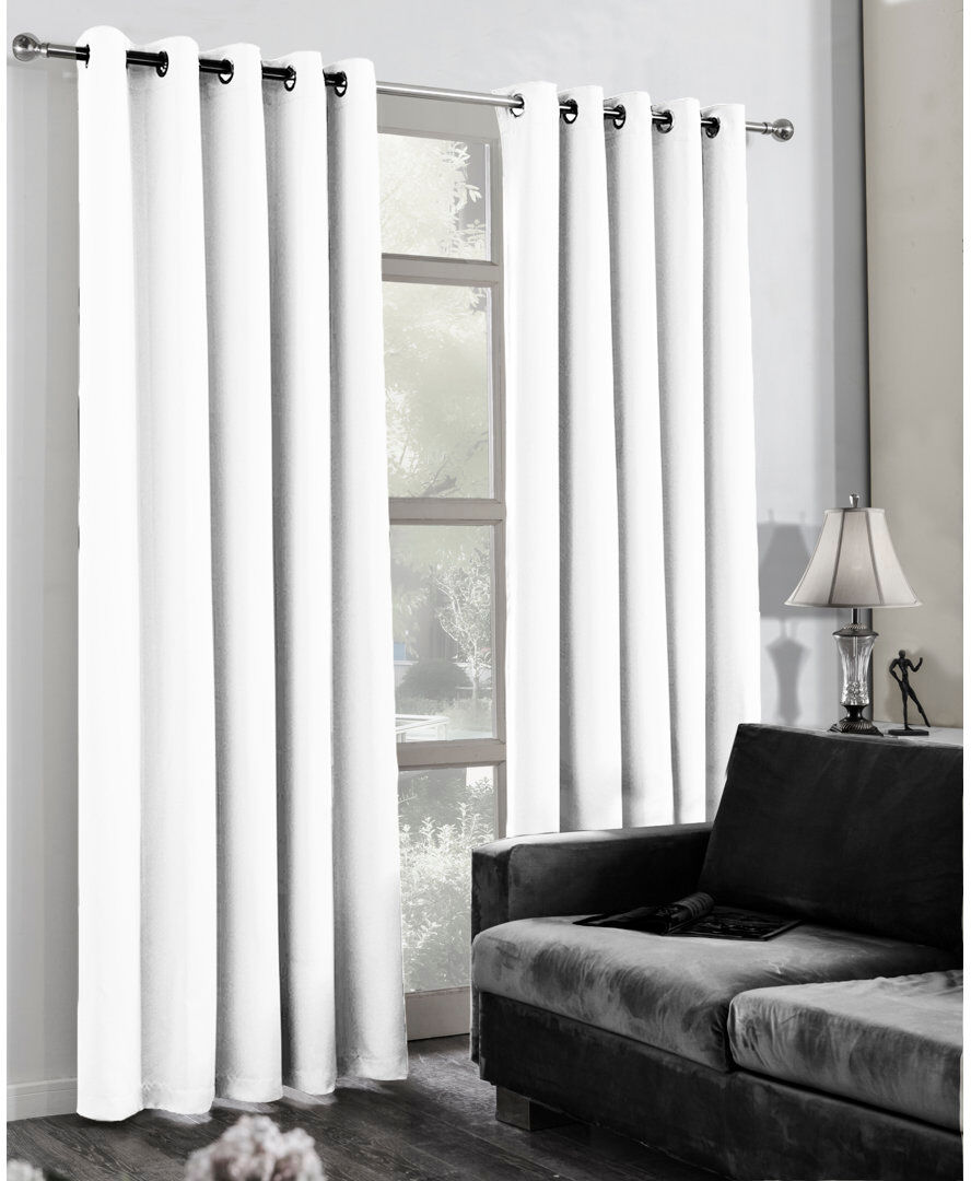 Wade Logan Malene Sheer Curtain Pair White 167 W x 228 D cm