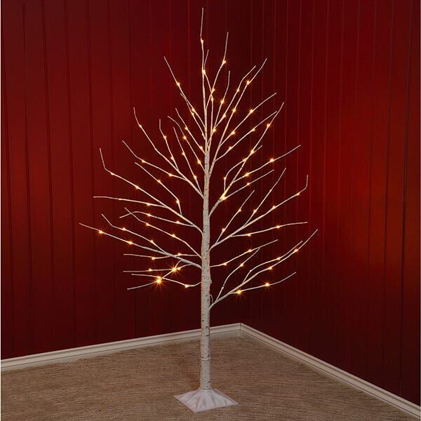 Noma 1.5m LED Twinkle Silver Birch Twig Tree