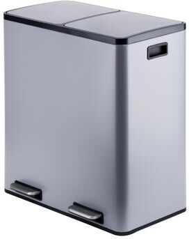 Jiallo Gray metal2 compartments 2 compartments garbage and recycling bins 60L