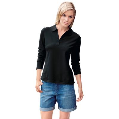 Poloshirt "Poloshirt", Damen, Gr. 44, schwarz, 95% Baumwolle, 5% Elasthan, B.C. BEST CONNECTIONS BY HEINE, unifarben, Shirts