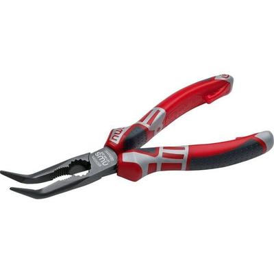 NWS 141-69-205 Werkstatt Flachrundzange 45° gebogen Werkzeugstahl 205mm