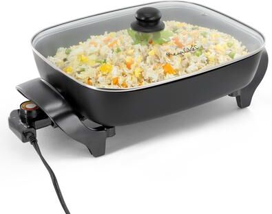 MegaChef 14.96 Inch Non-Stick Coating Electric Fry Pan with Temperature Control