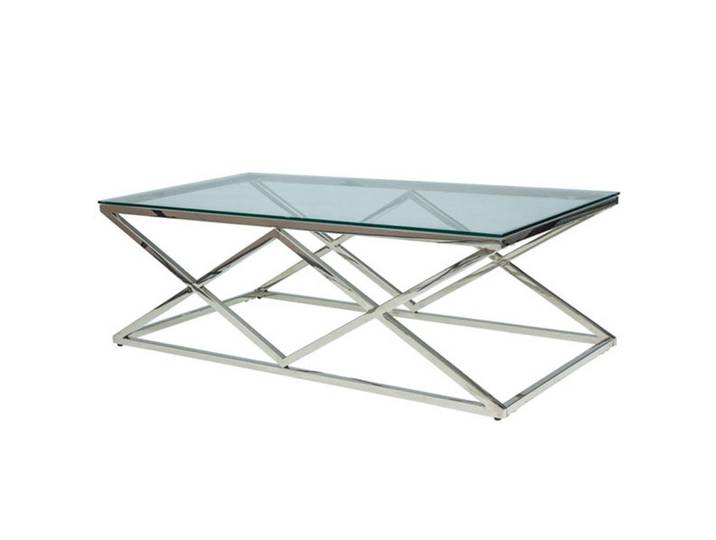 Feldmann-Wohnen Couchtisch Zadar Chrom 120 / 60 /40cm, Grau, Metall, Rechteckig,Rechteckig, 120x40x60 cm, Wohnzimmer, Wohnzimmertische, Couchtische