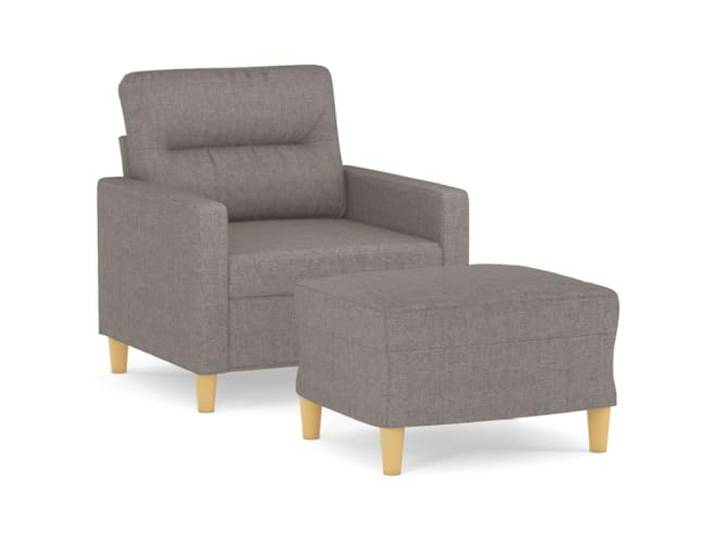 Todiikf Sessel mit Hocker 2-Teilig Relaxsessel Polstersessel Taupe 78cm Bequemes 2er Set aus Polstersessel und Fußhocker mit dichter Schaumstoff-Polsterung für Wohnzimmer und Schlafzimmer.