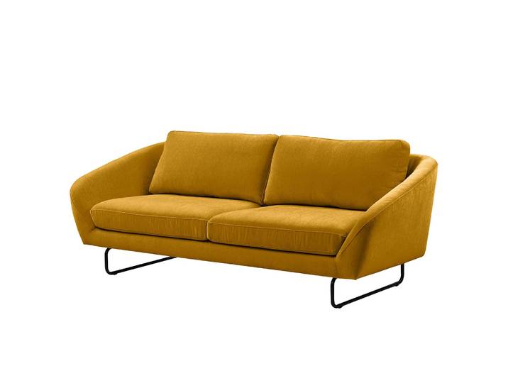 Canapé Rhoads 2/3 places Jaune Tissu Velia 198 x 83 x 97cm Moderne