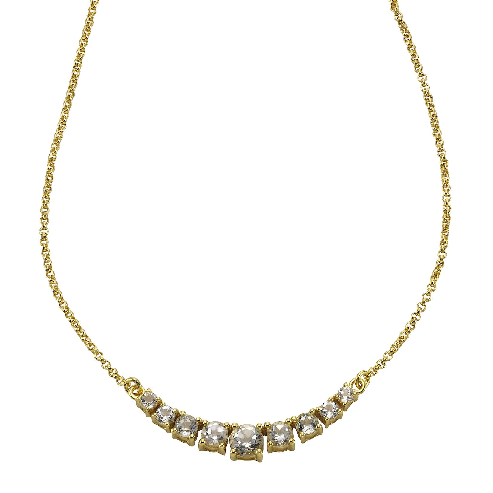 Zeeme Gemstones Collier 925/- Sterling Silber Weißtopas