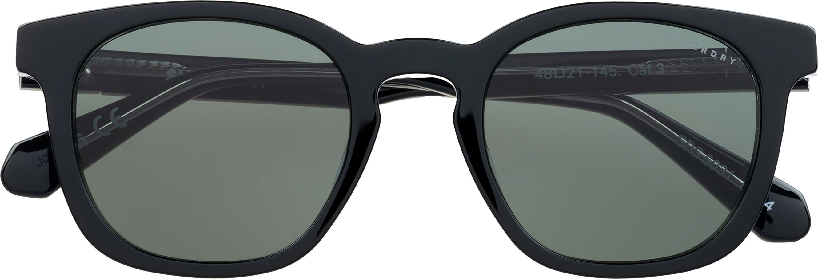 Sonnenbrille SUPERDRY "Modell 996091", Damen, schwarz (schwarz, transparent), leicht glänzend, Sonnenbrillen Sonnenbrille, Form Rund, Logoschriftzug auf Bügel, Kunststofffassung schwarz, transparent Einheitsgröße