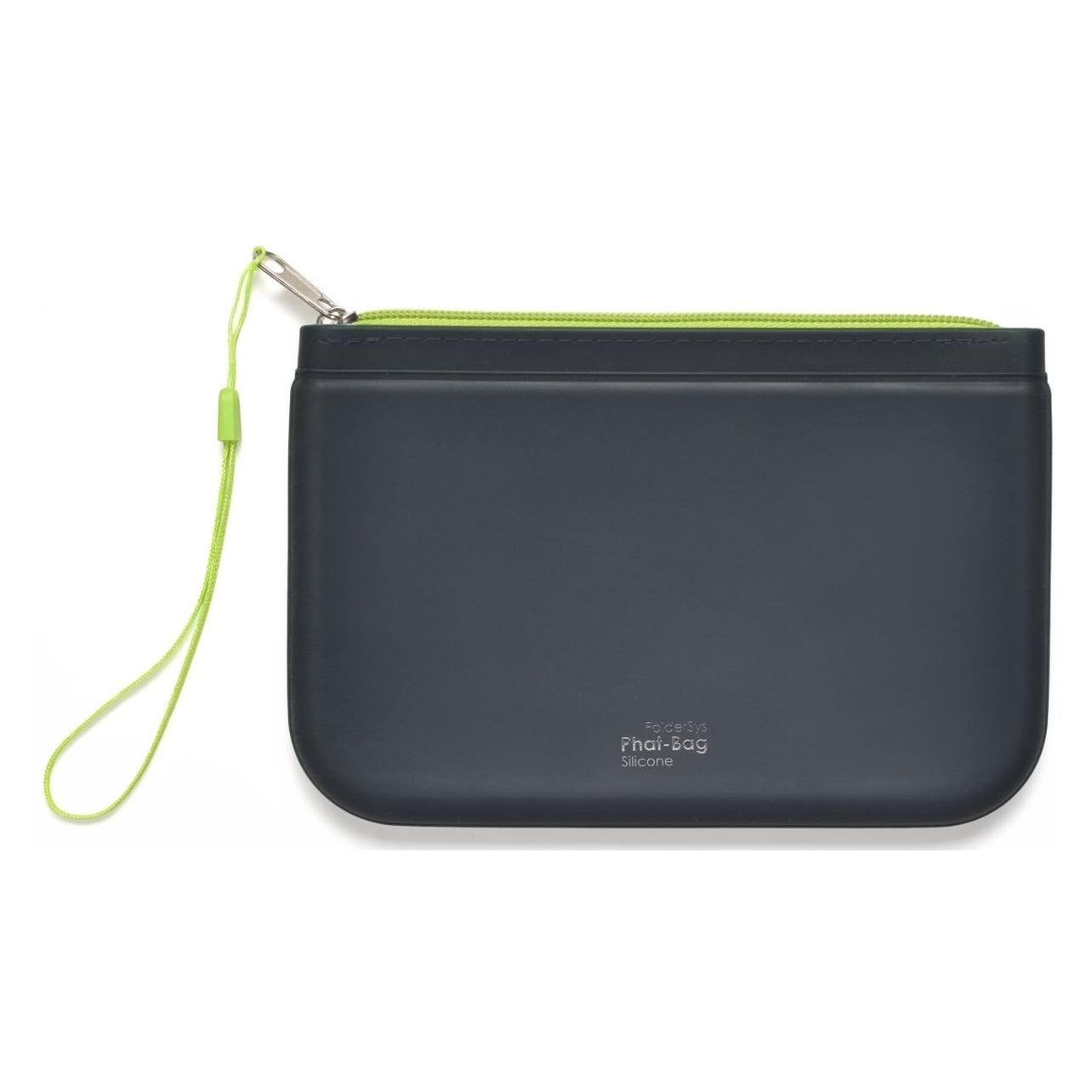 Foldersys Reissverschlussbeutel PHAT BAG A6 schwarz/grün 1,2 mm (A6, 1x) (40486-37)