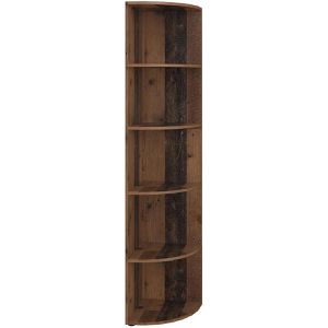 Vicco Bücherregal Ecki, dunkelbraun, Eckregal aus Holz, 5 Fächer, 40 x 180 x 40cm