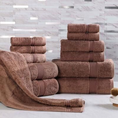 Superior 100% Egyptian Cotton 12-Piece Towel Set Luxury, Soft & Absorbent