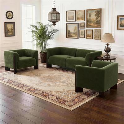 DREAMSIDEA 3-Piece Chenille Living Room Set with Loveseat and Accent Chairs