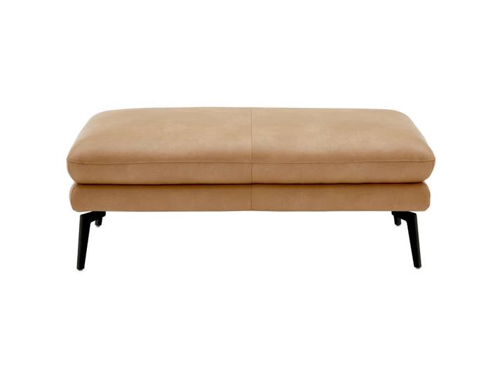 Dieter Knoll Hocker Dieter Knoll, Honig, Metall, Echtleder, Longlife-Leder, rechteckig, 133x48x68 cm, Lederauswahl, Wohnzimmer, Hocker, Sitzhocker