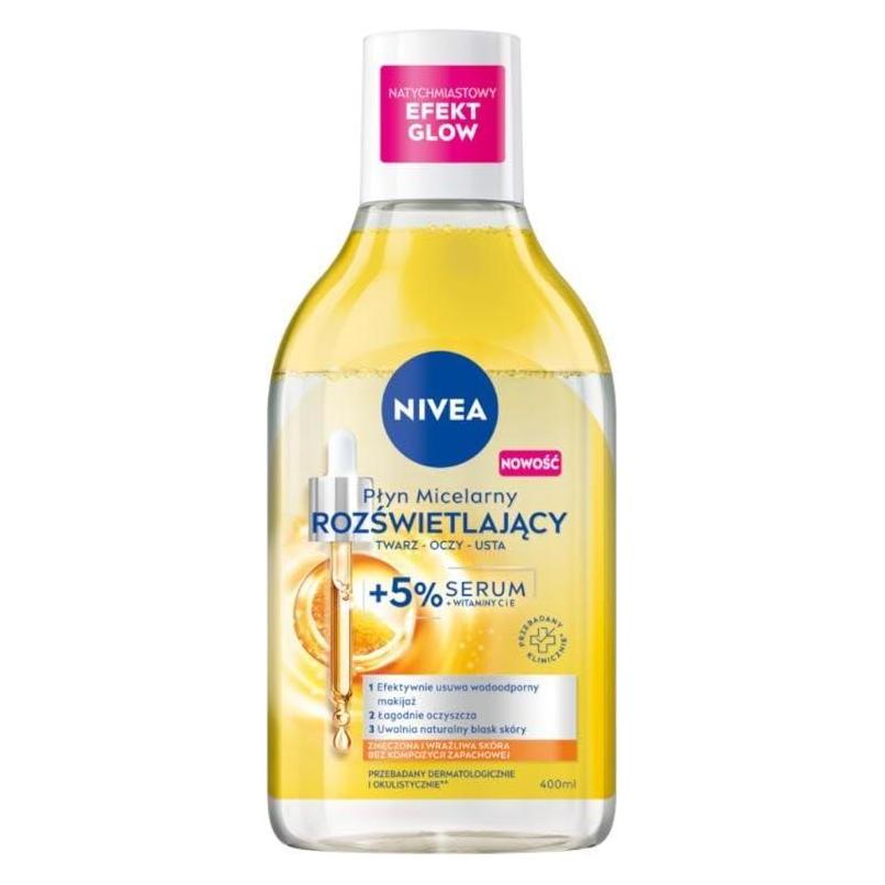 Nivea Mizellen-Reinigungswasser für empfindliche und müde Haut Illuminating 400ml (Make-Up Entferner, Mizellenwasser, 400 ml) (5900017093321)