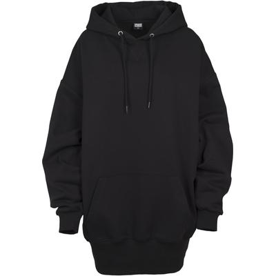 Rundhalspullover URBAN CLASSICS "Urban Classics Damen Ladies Long Oversize Hoody", Damen, Gr. XXL, schwarz, 80% Baumwolle, 20% Polyester, unifarben, oversize, ohne Ausschnitt, Pullover Rundhalspullover
