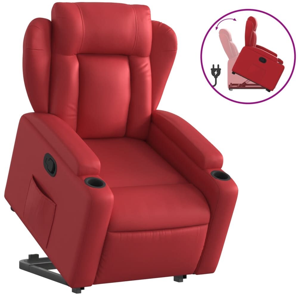 vidaXL Fauteuil inclinable Rouge Similicuir