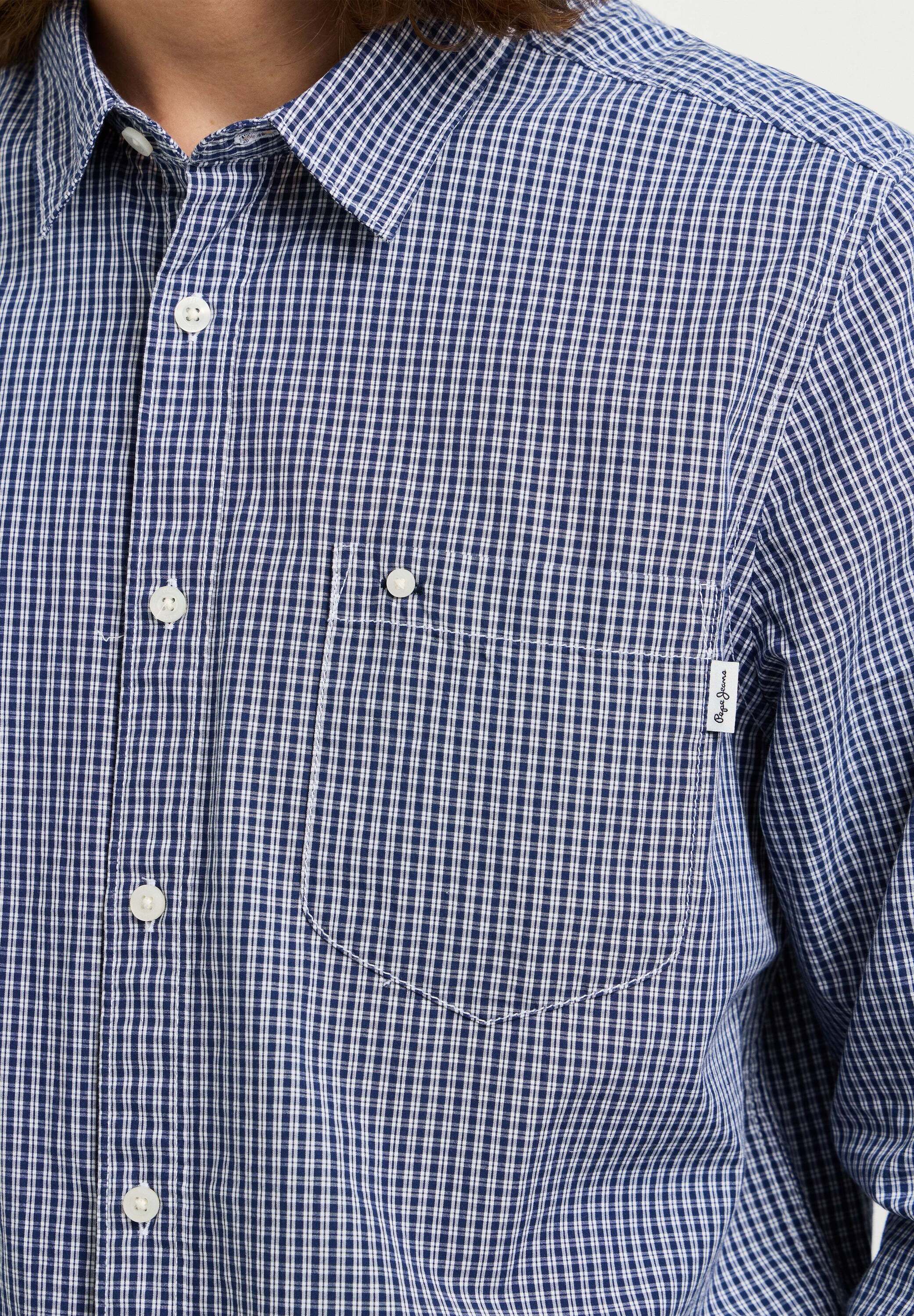 Funktionsshirt PEPE JEANS "Freizeithemd ROCKVILLE", Herren, Gr. S, blau (dulwich blau), 100% Baumwolle, Shirts Funktionsshirt
