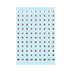 HERMA Numbers 8mm 1-540 paper white black 5 sh. selbstklebendes Etikett Weiß