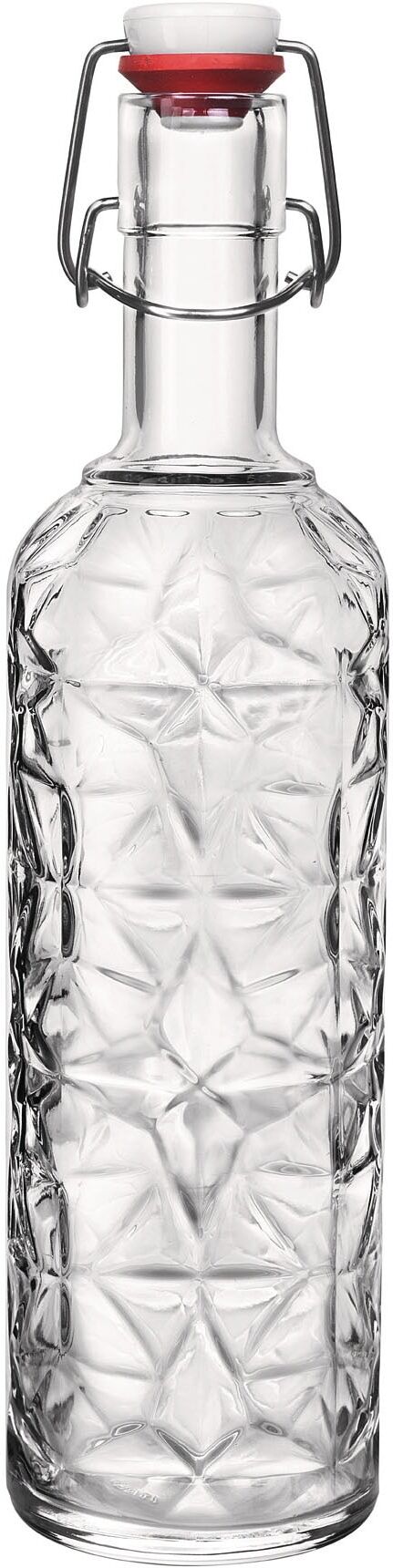 Trinkflasche BORMIOLI ROCCO "Oriente Glasflasche 1,0 l mit Bügelverschluss", transparent, H:32,4cm, Glas, Trinkflaschen, Trinkflasche, aus Glas, ideal für Vorrat, Servieren oder Selbstgemachtes