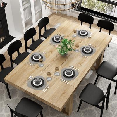 Timechee Business Furniture 86.6W x 47.2D Conference Table with Wood Base Desk