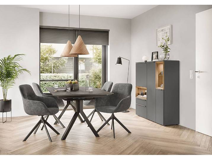 Esstisch 180cm ohne Funktion Grau/Schiefergrau