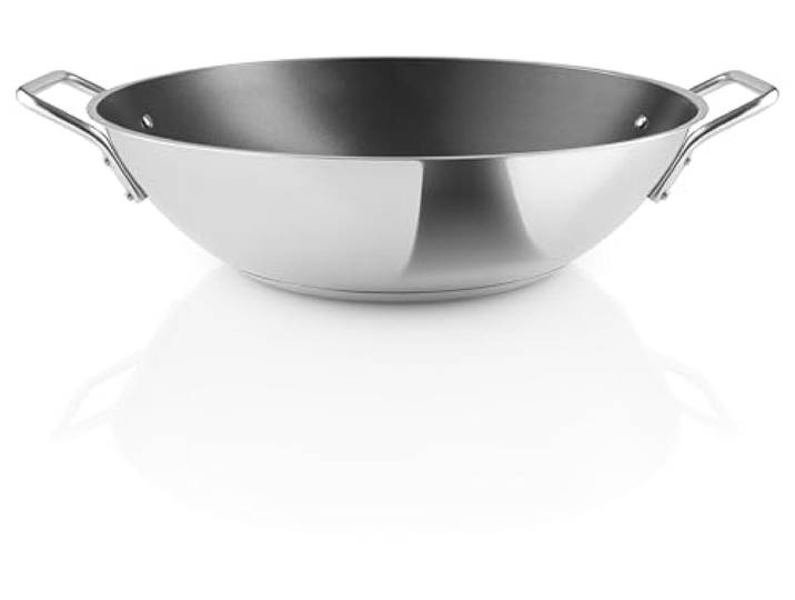 Eva Trio Edelstahl-Wok 5,0 l 32 cm Keramik Slip-Let® Antihaftbeschichtung Ein vielseitiges Werkzeug in der Küche, das sich ideal für viele Kochtechniken eigne
