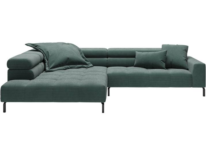 Ecksofa HOME AFFAIRE Claya, 311 cm breit, L-Form, inkl. Kopfteilverstellung , grün, B:311cm H:71cm T:219cm, 88% Polyester, 12% Polyacryl, Sofas, Ecksofa, ohne elektrischen Sitzvorzug