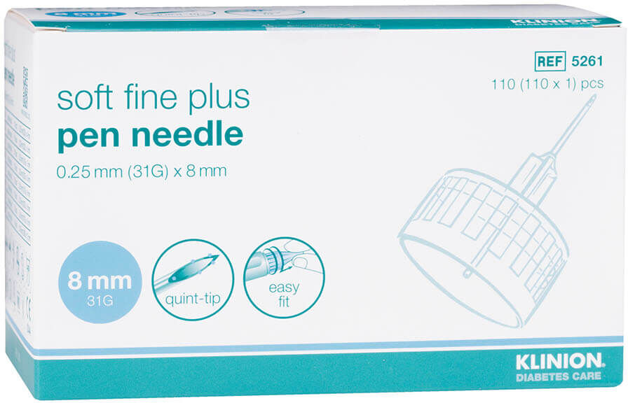 Klinion Soft Fine Plus Pennaalden 8MM 31G (110 stuks)