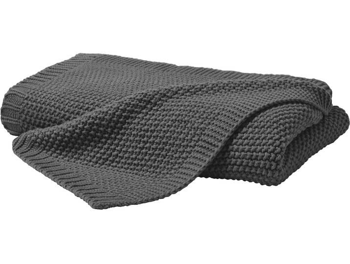 Wohndecke PRIMERA Strick , grau (anthrazit), B:130cm L:170cm, Polyacryl, Wohndecken, Wohndecke, mit einer hochwertigen Randverarbeitung, Kuscheldecke