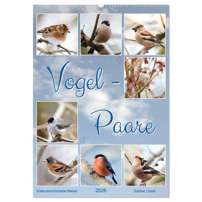 Vogel-Paare (Wandkalender 2026 DIN A2 hoch), CALVENDO Monatskalender